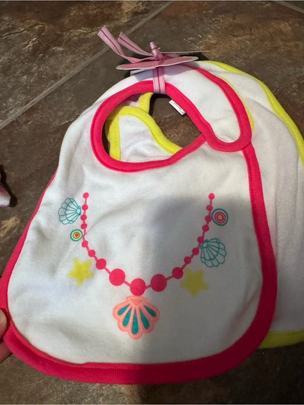 2 Baby Bibs and 2 Hats Set - all new